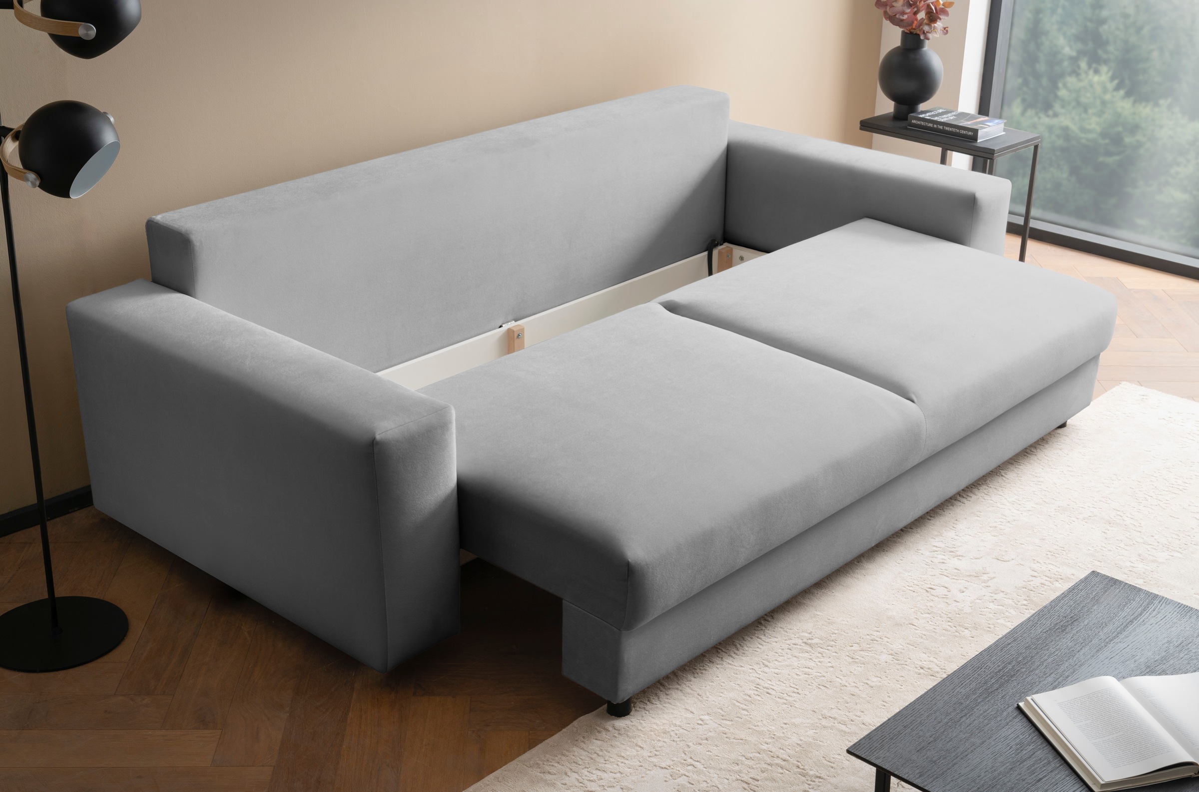 LeGer Home by Lena Gercke Schlafsofa »Imoga, Polster mit Schlaffunktion, 3-Sitzer Sofa, Couch mit Bettkasten« in modernen Farben und Stoffen, Bettfunktion, Liegefläche: 200x150 cm