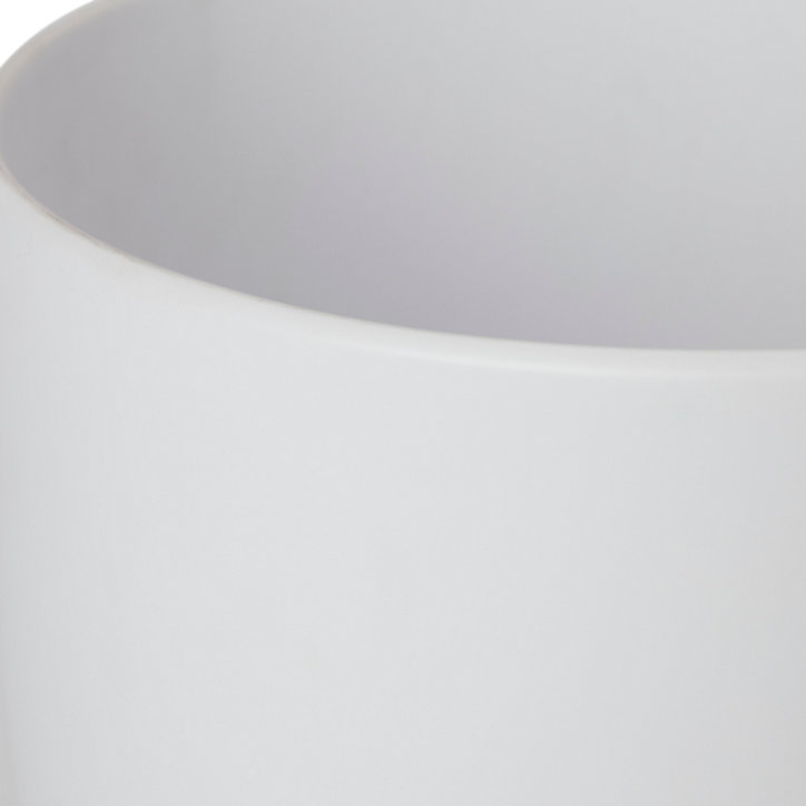 Pot rond en céramique, blanc ø12 cm, H.12,5 cm, 1400 ml