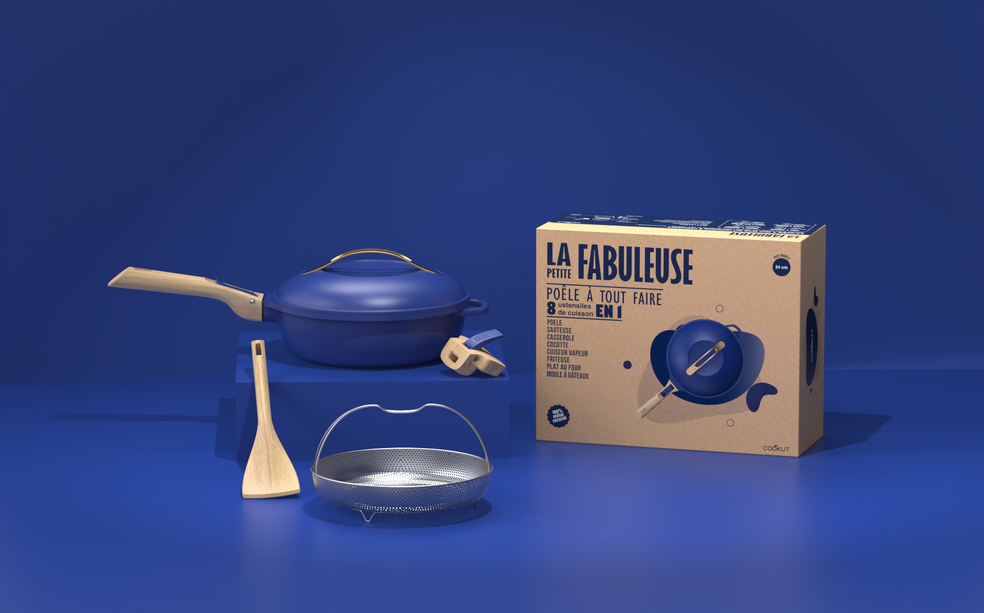 Cookut La Fabuleuse multifunctionele kookpot Ã24 cm - Saphir