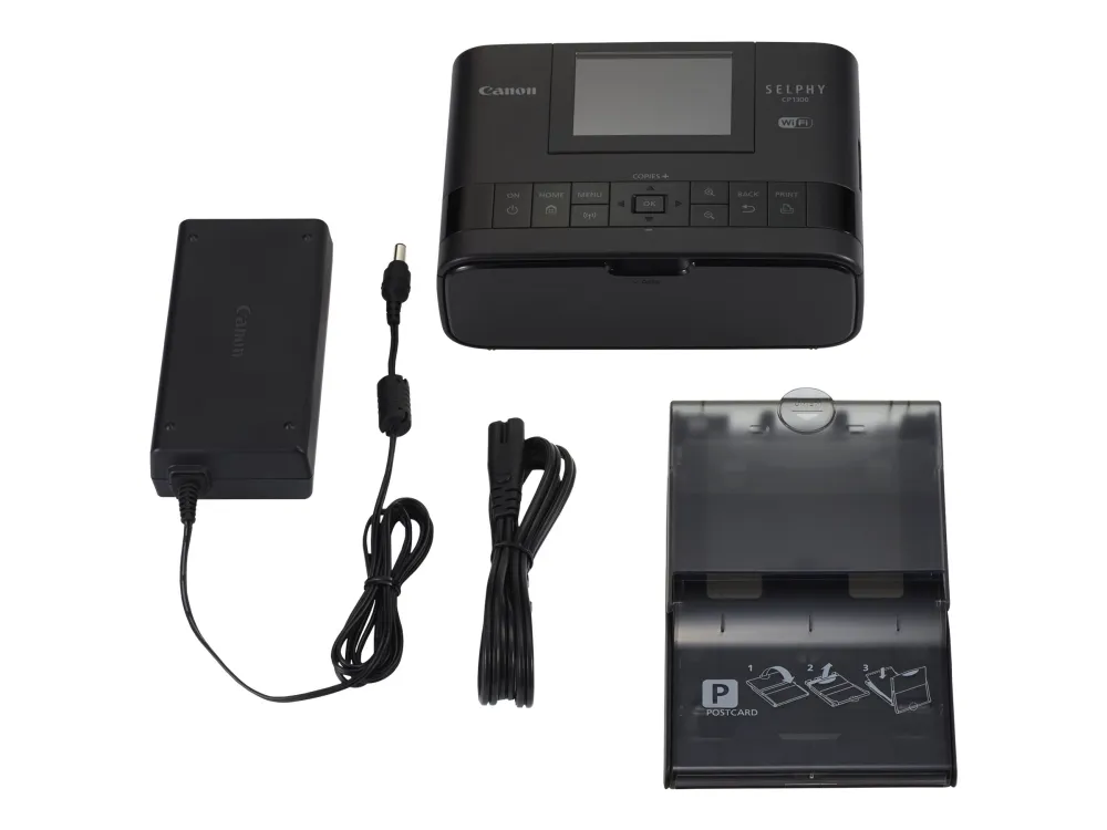 Canon SELPHY CP1300 - Printer - farve - farvesublimering - 148 x 100 mm op til 0.78 min./side (farve) - USB, USB vært, Wi-Fi - sort - (Blæk og papir sælges separat)