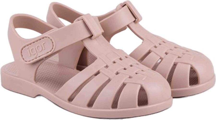 Igor Unisex Platte sandalen Tobby Solid Roze Rubber Platte zool