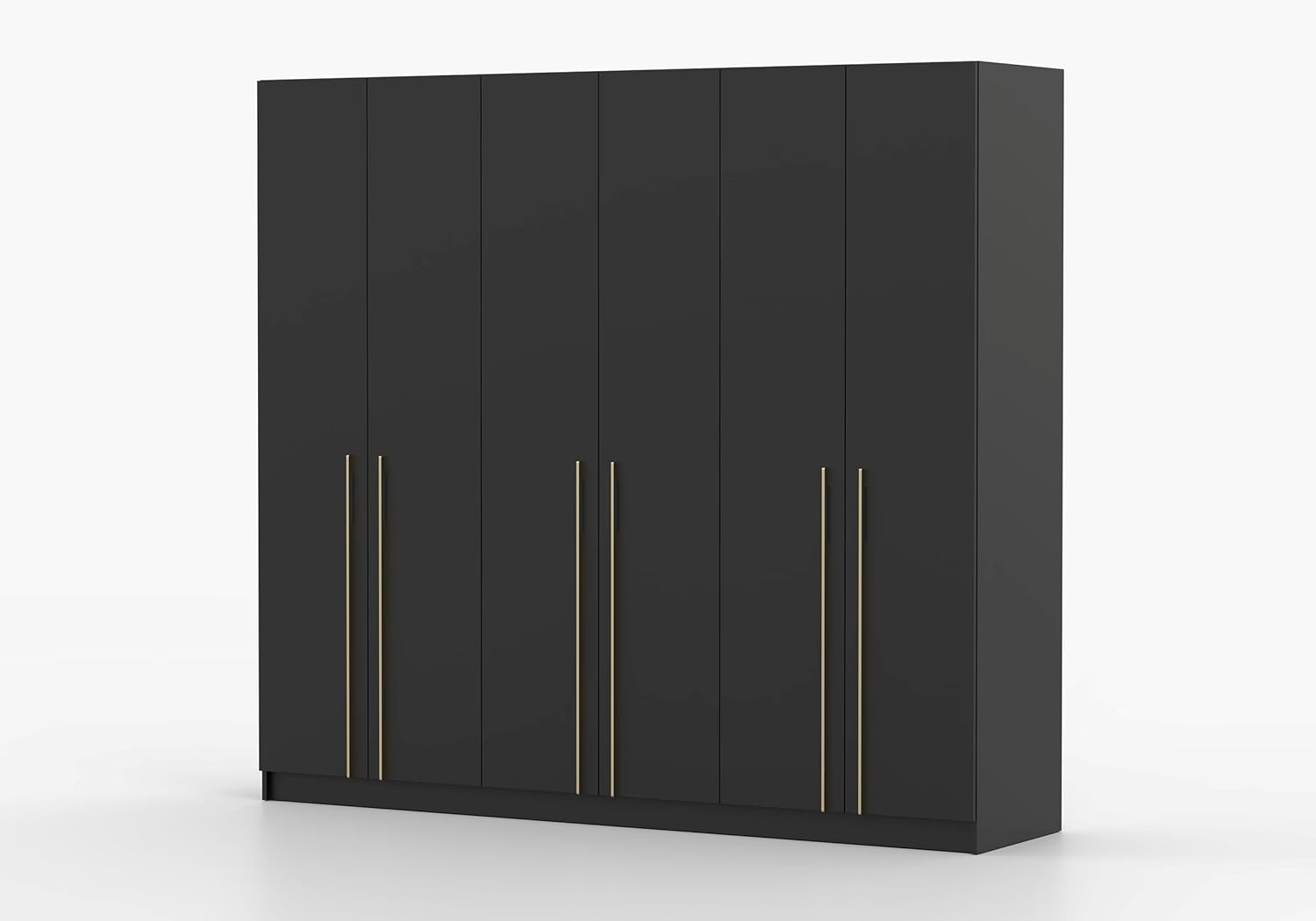Fabryka Mebli Idźczak Drehtürenschrank, Kleiderschrank - Schlafzimmerschrank - 57 x 230 x 210 cm - Wohnzimmerschrank, Garderobenschrank, Schrank mit Einlegeböden und Zwei Kleiderstangen - Schwarz