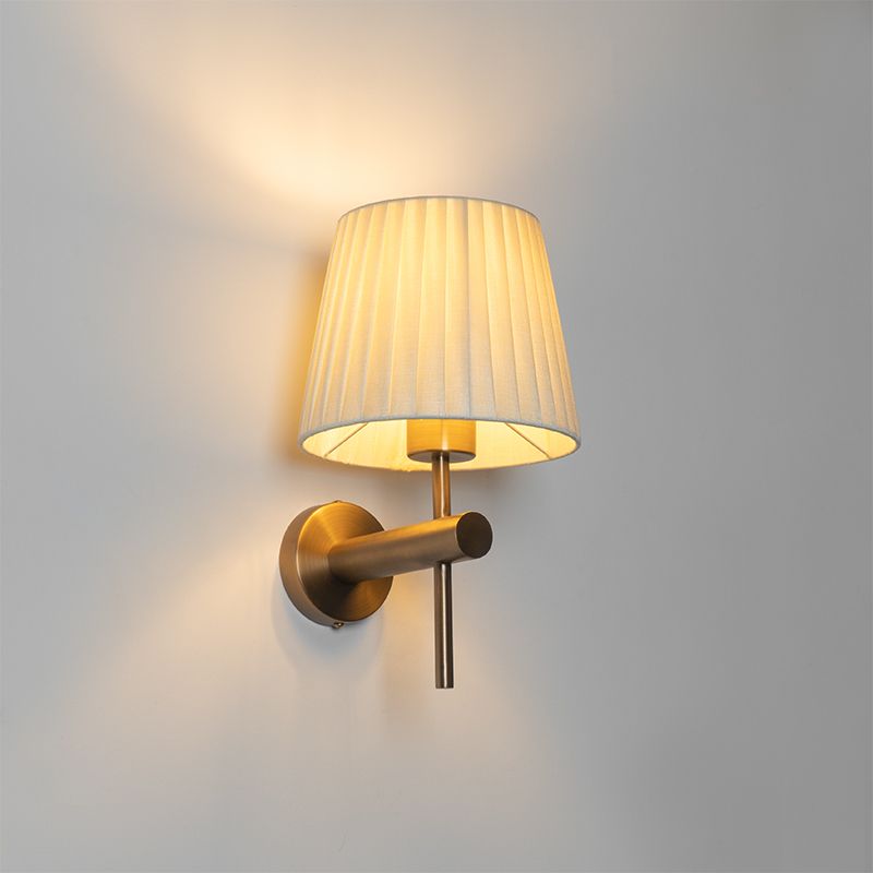 Smart wandlamp brons met witte kap incl. Wifi A60 - Pluk