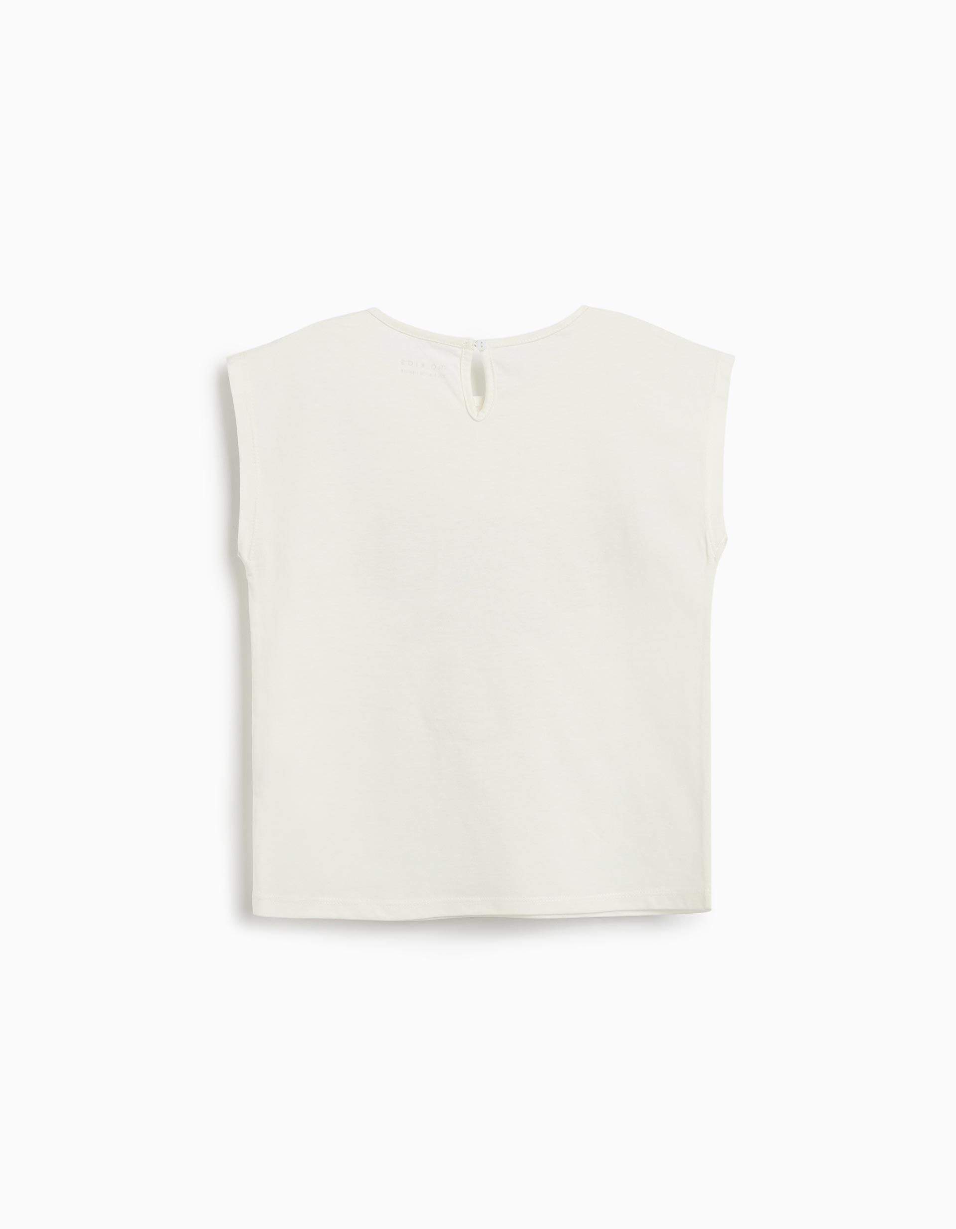 T-shirt sem Mangas, Menina, Cru
