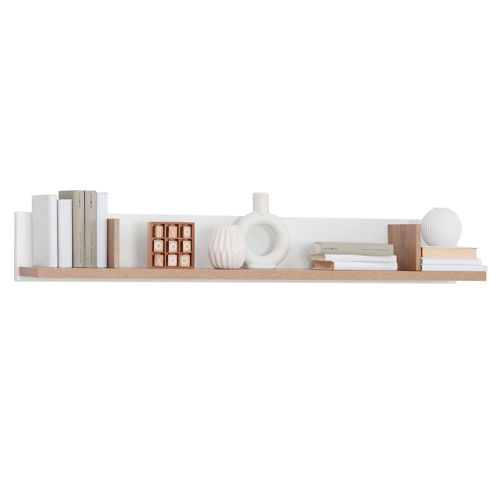 Wandboard - weiß-Viking Oak Nature - 144 cm
