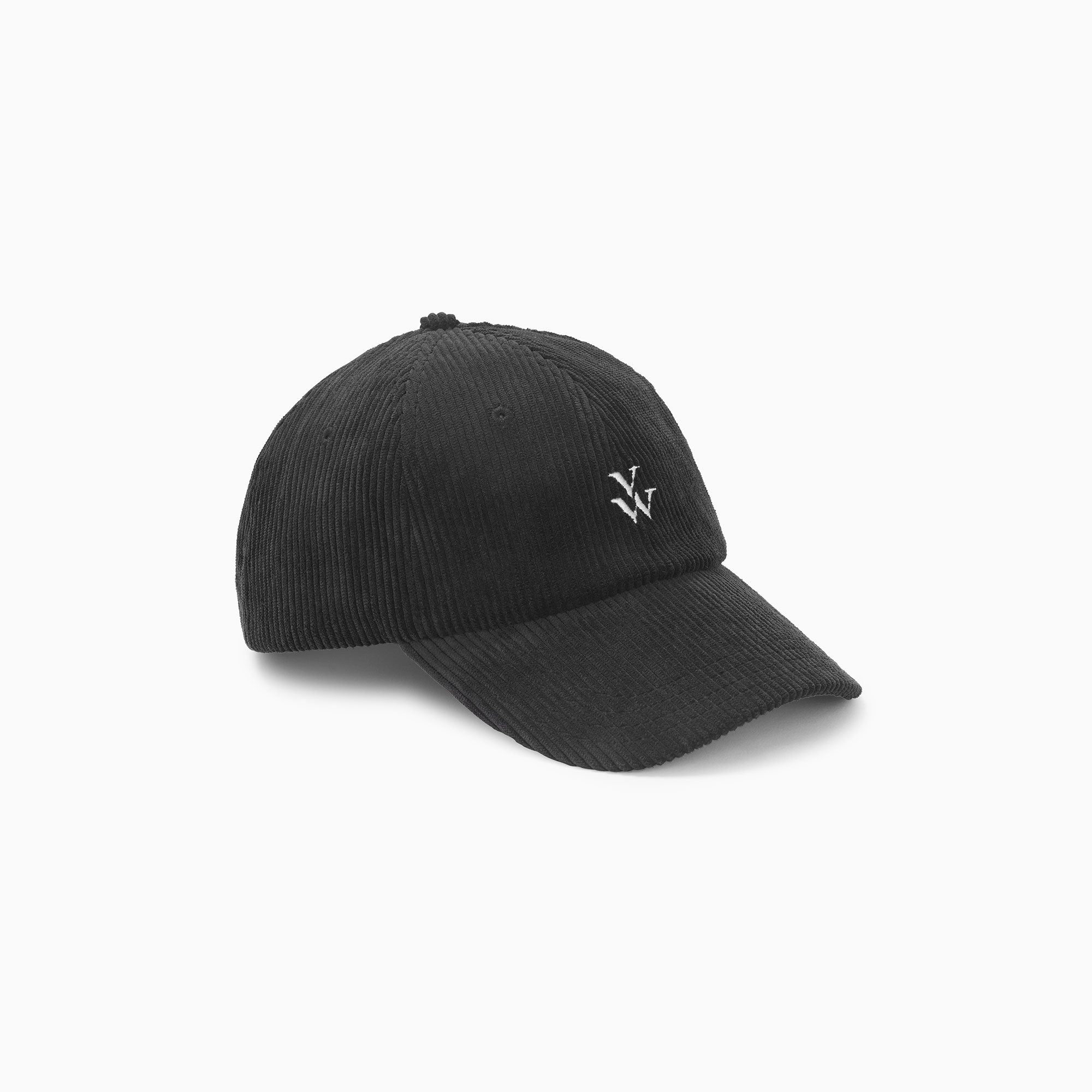 Casquettes-Casquette Jess noire en velours côtelé