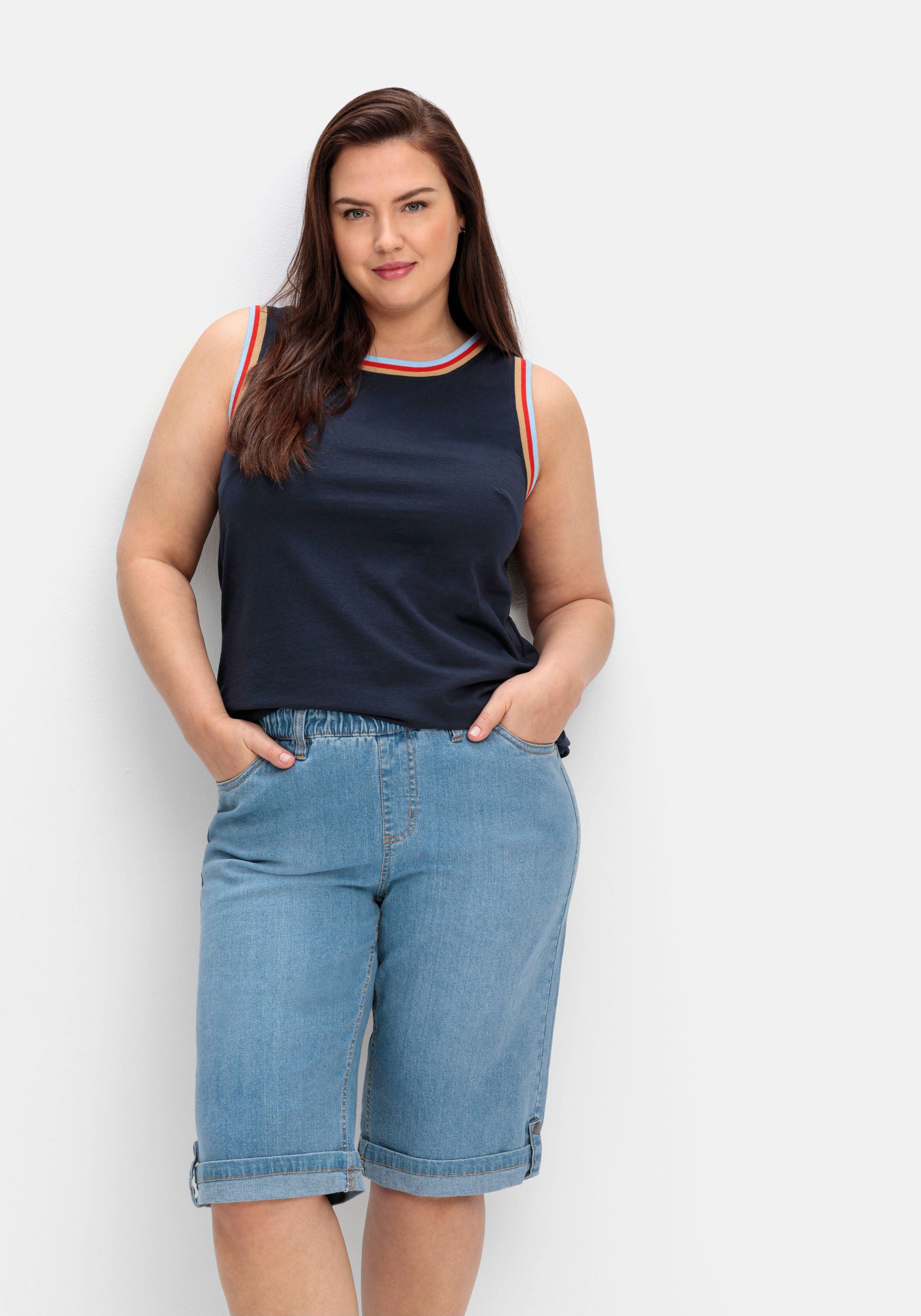 Jeans-Bermudas mit fixiertem Aufschlag