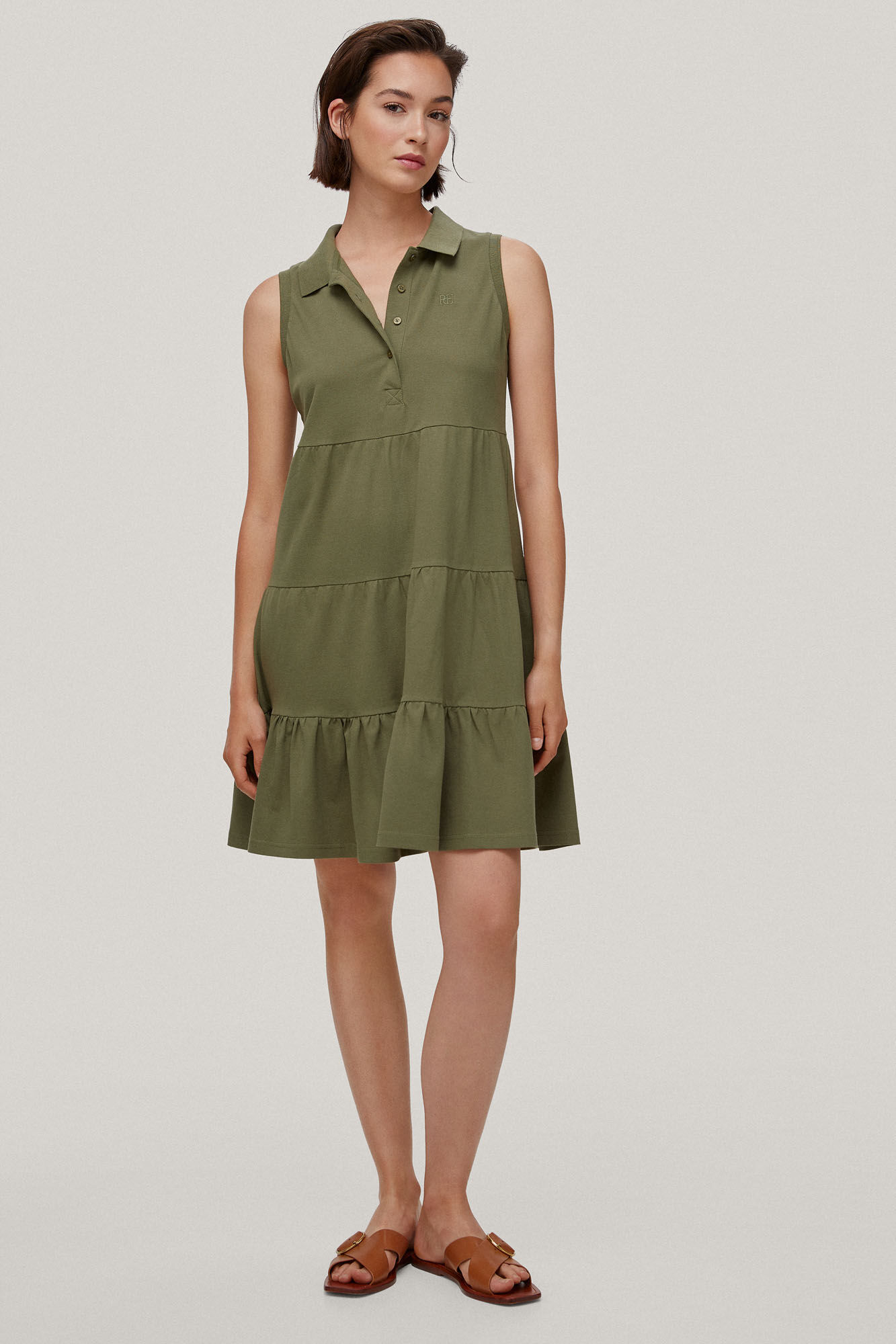 Vestido polo volantes - Verde