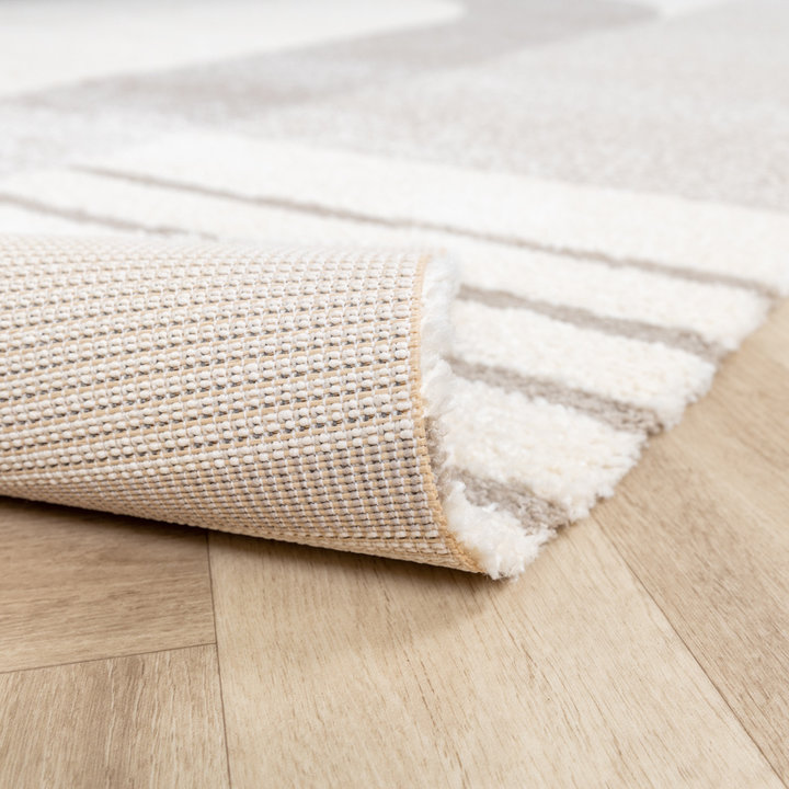 Hoogpolig vloerkleed - Serene Shapes Creme | Vredig!