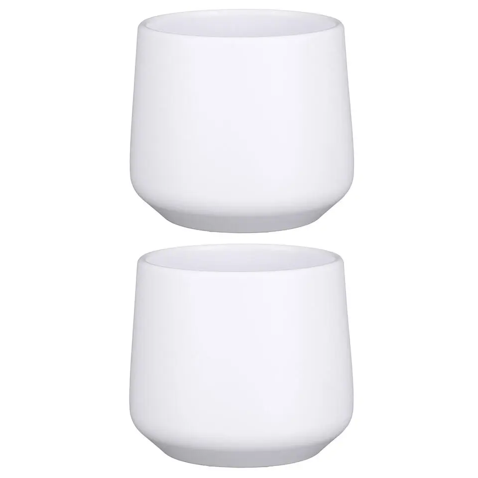 Mica Decorations Bloempot - wit - mat - keramiek - H15,5/D17 cm