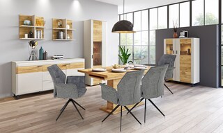 Vitrine ROMY II 65 x 206,5 cm Eiche grau/ braun