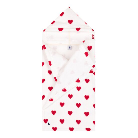Cape de bain cœurs en éponge   Rouge/Blanc        Taille unique   de               Petit Bateau