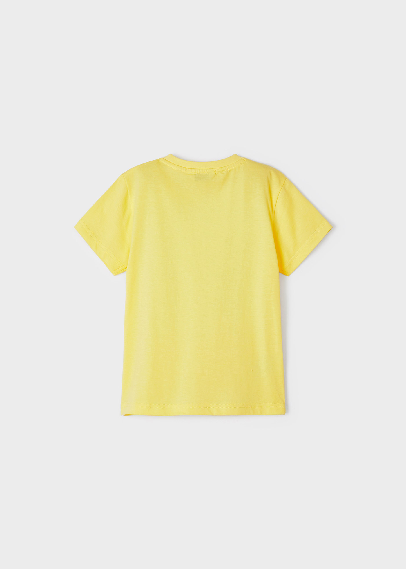 Camiseta infantil masculina em algodão sustentável com estampa.