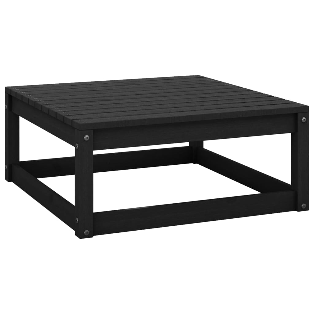 Salon de jardin meuble d'extérieur ensemble de mobilier 10 pièces avec coussins noir bois de pin massif