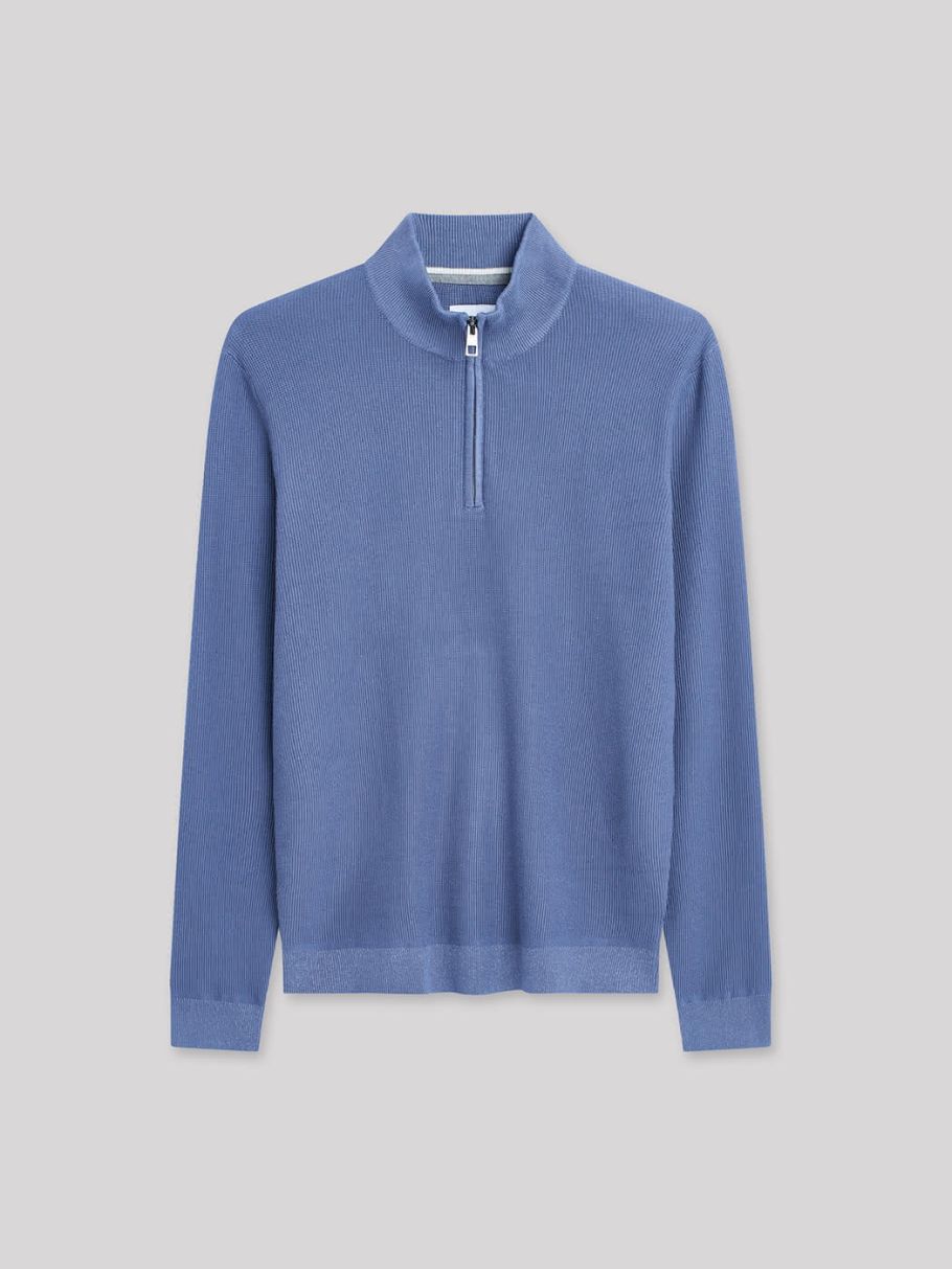 Pull col cheminée zippé en viscose bio