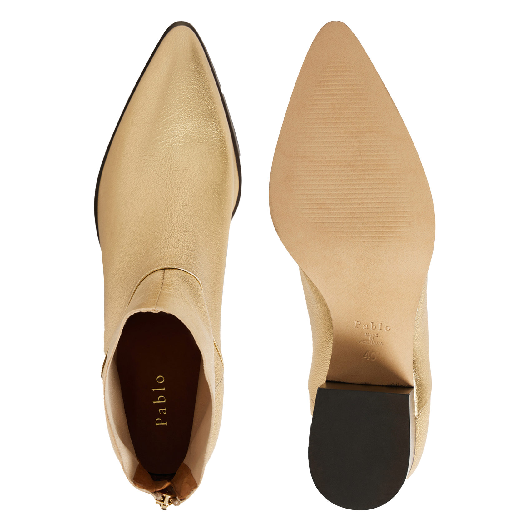 AXEL - Boots à talons en cuir| Doré