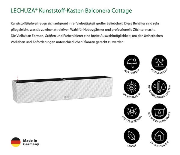 LECHUZA® Kunststoff-Kasten Balconera Cottage,