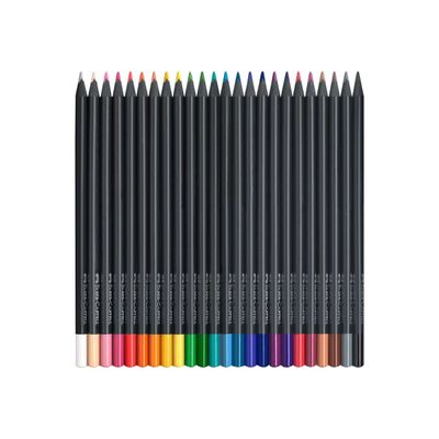 Faber-Castell Black Edition - 24 crayons de couleur - couleurs assorties