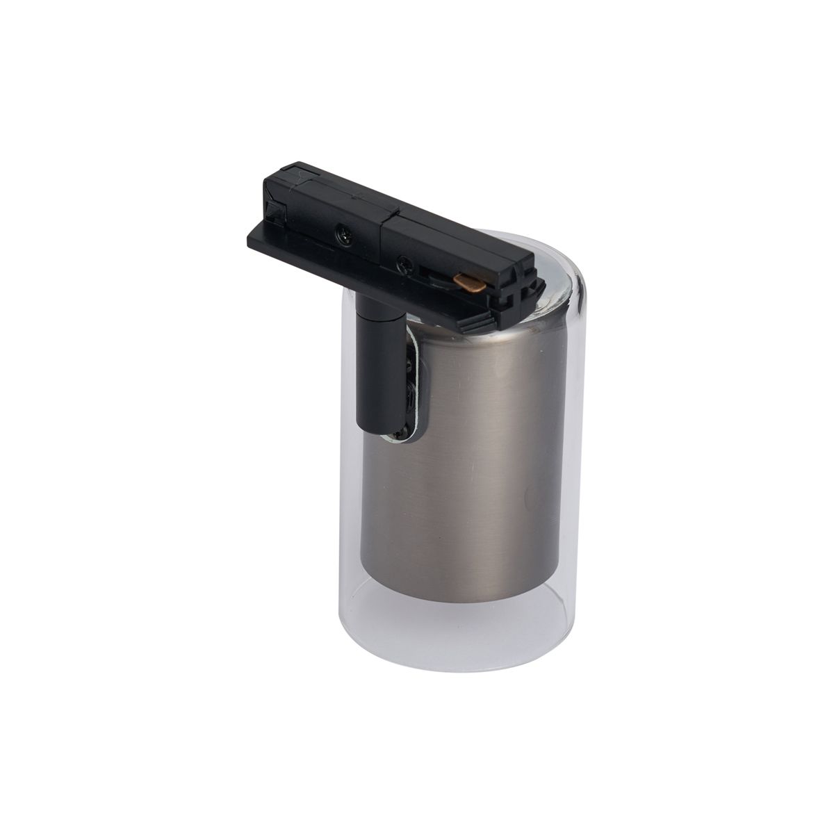 Moderne spot gunmetal met helder glas voor railsysteem 1-fase - Iconic Lloyd