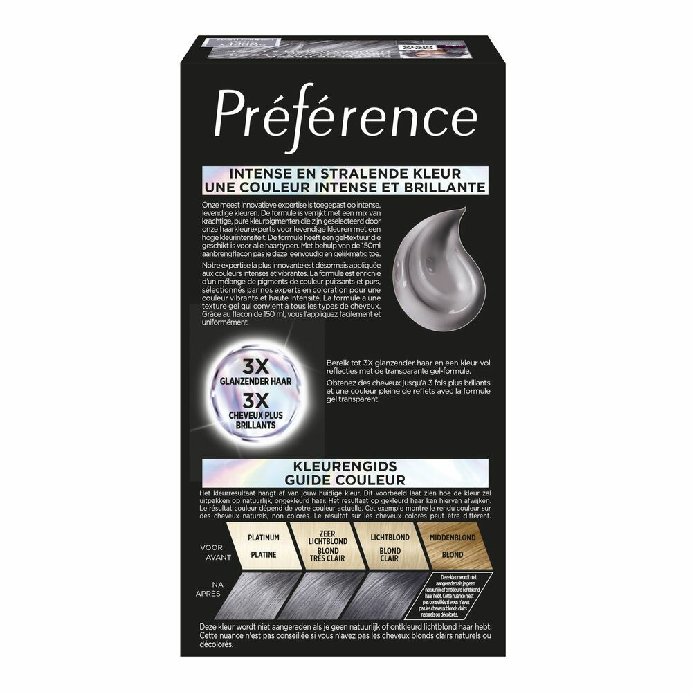 L'Oréal Preference Vivids Permanente Haarkleuring 9.112 Smokey Grey