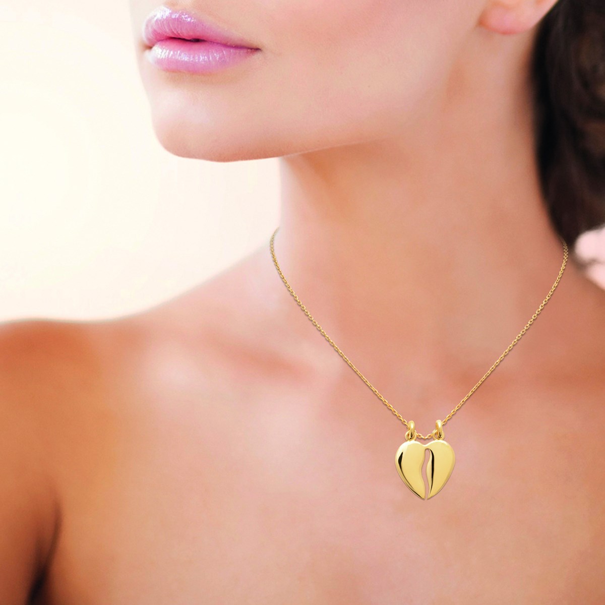 Pendentif Brillaxis coeur secable plaqué or