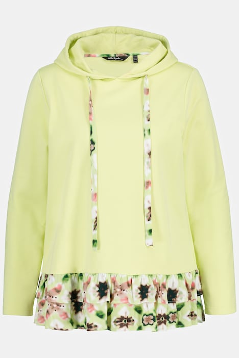 Hoodie, Lagenlook, A-Linie, Langarm, Kapuzenshirt