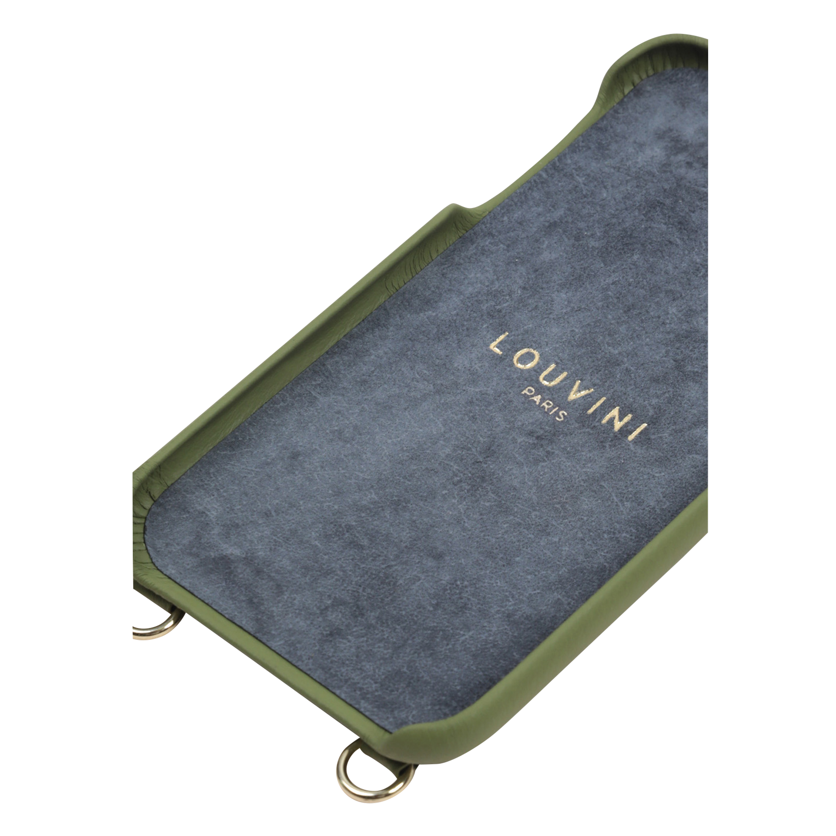 LOU - Etui pour iPhone avec pochette en cuir| Kaki