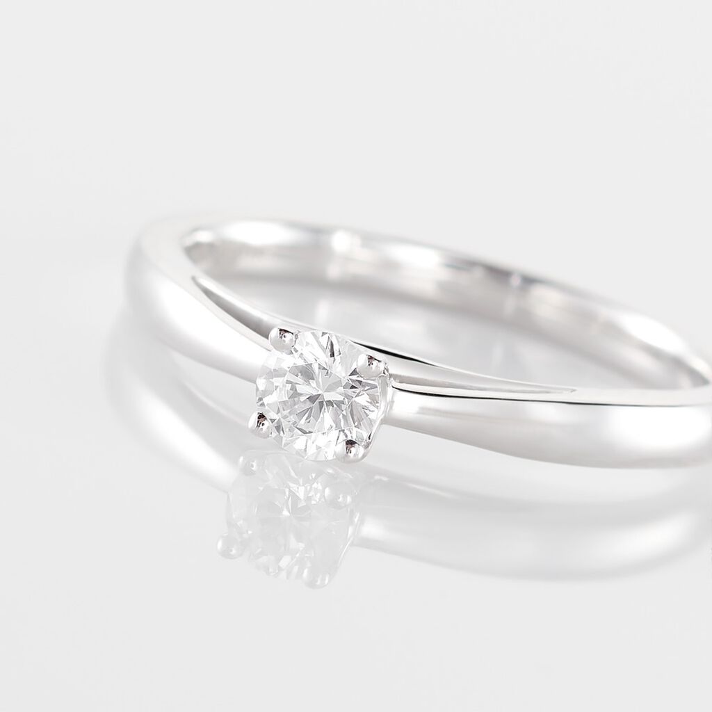 Bague Solitaire Iris Or Blanc Diamant