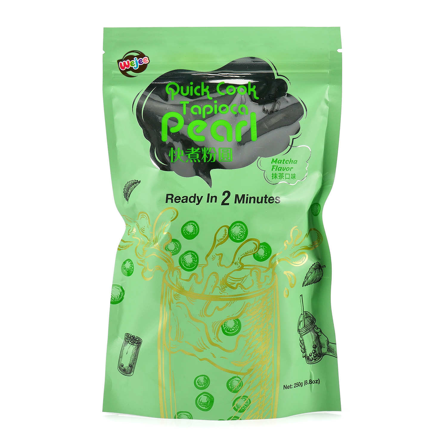 Perles de tapioca pour bubble tea cuisson 2 minutes - Saveur Matcha