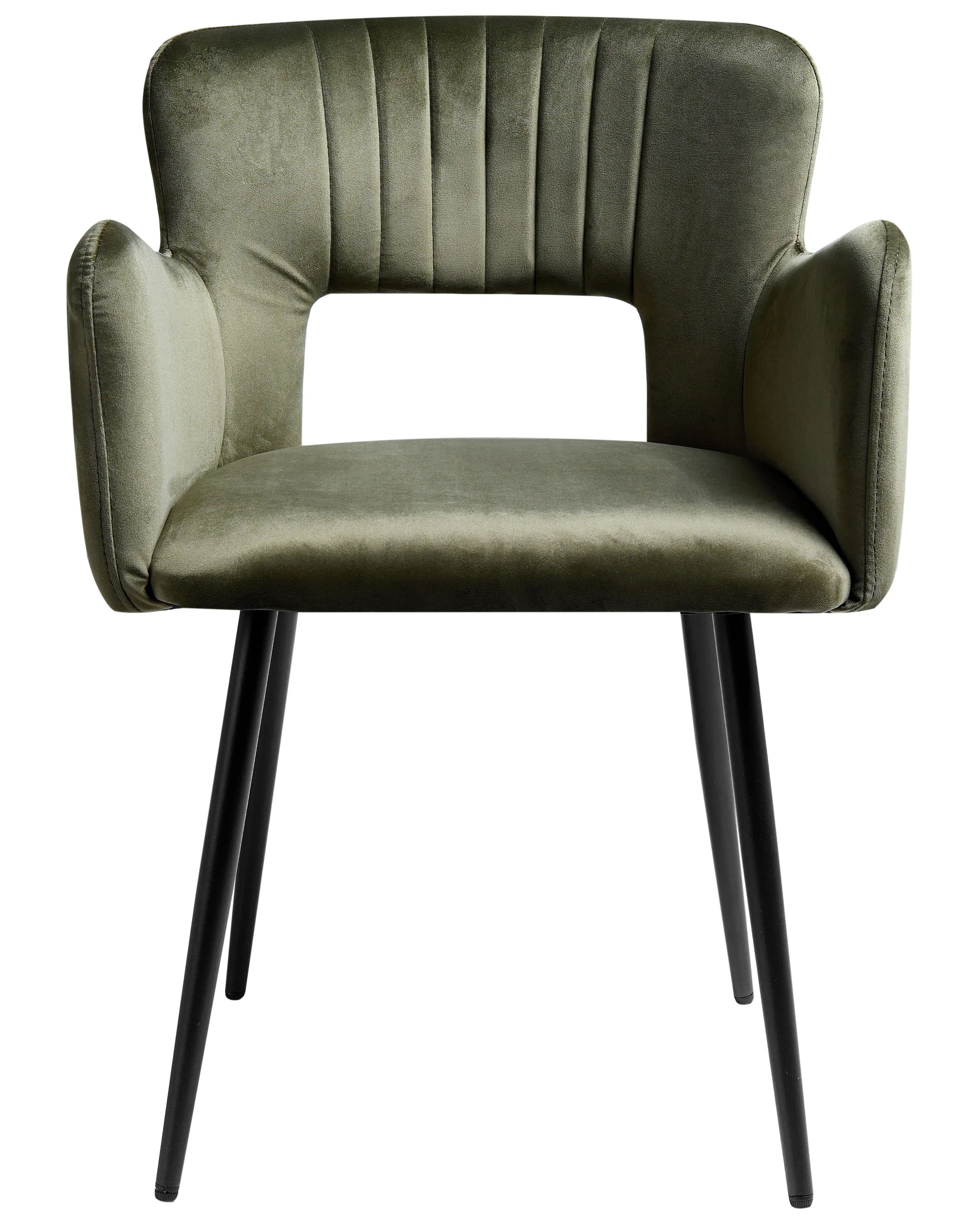 Set van 2 eetkamerstoelen SANILAC Fluweel Olijfgroen