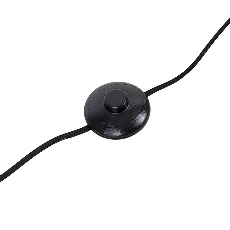 Design vloerlamp zwart met smoke glas - Qara Down