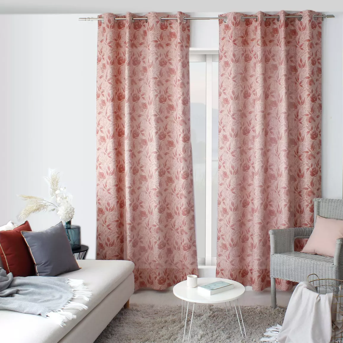 Rideau oeillets (135 x 240 cm) Harmony Rose