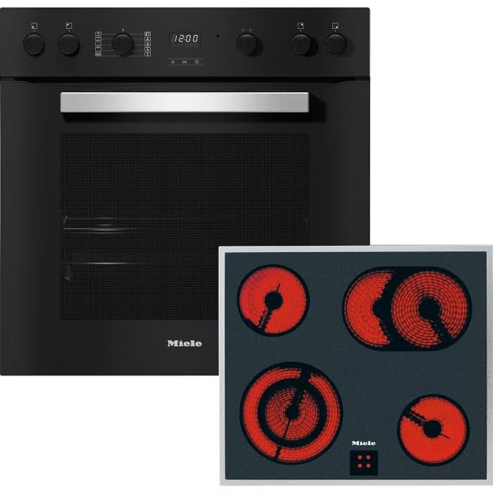 MIELE Elektro-Herd-Set H2459 E D OBSW + KM 6003 LPT