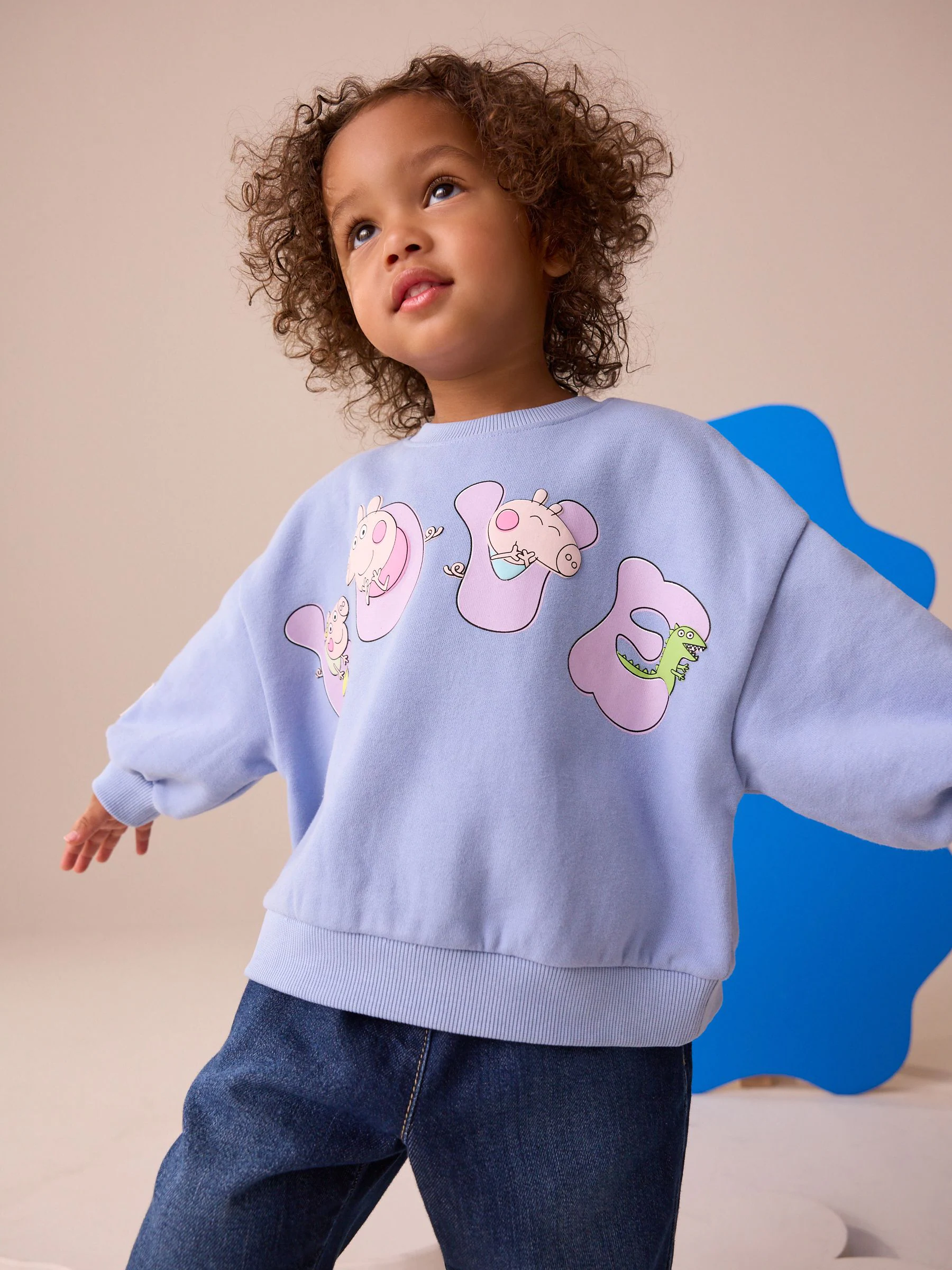 Blauw - Peppa Pig & Evie Crew Neck Sweatshirt (3mths-7yrs)