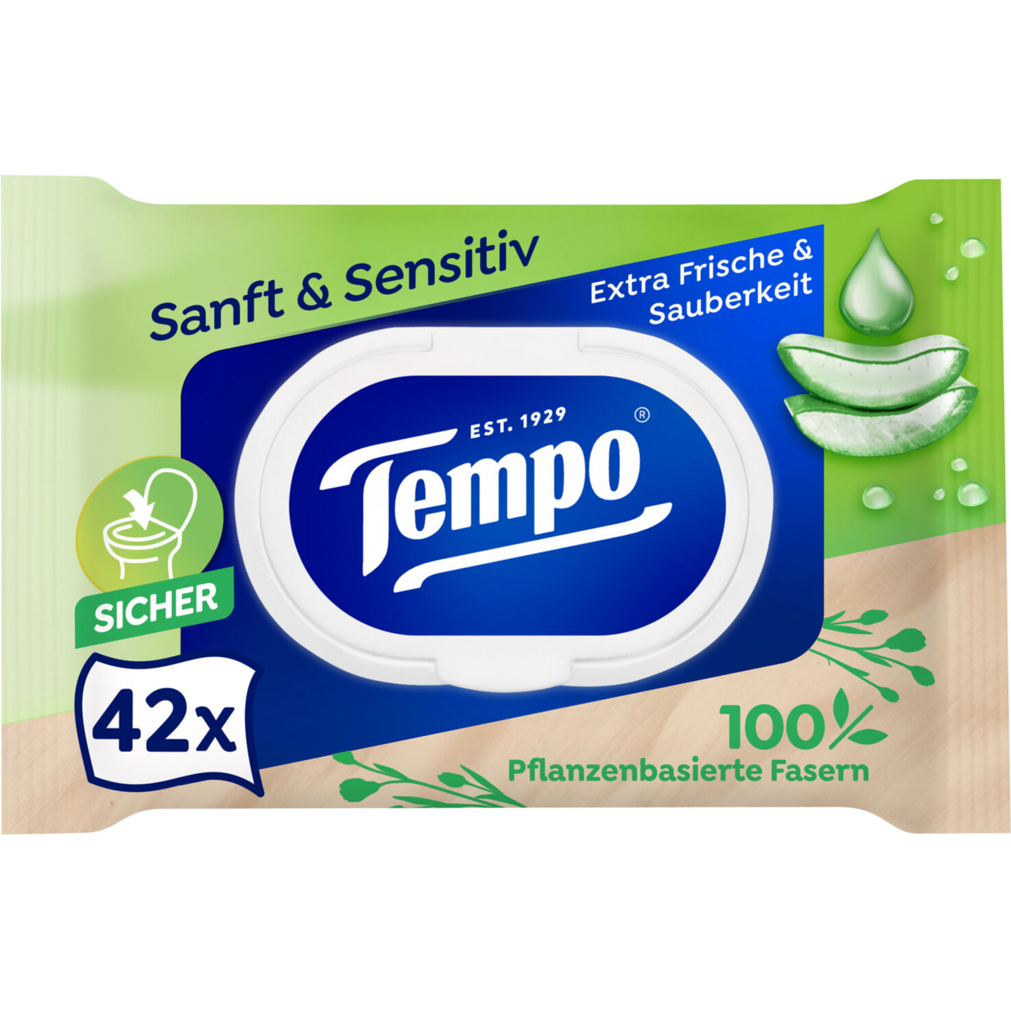 Tempo Feuchtes Toilettenpapier Sanft & Sensitiv 42 Tücher