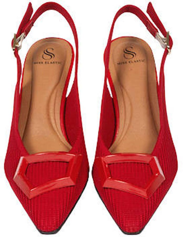 Miss Elastic slingback pumps rood