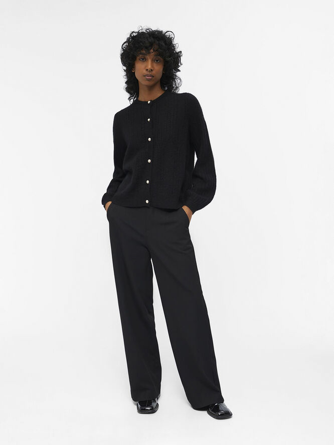 Object OBJOPHELIA L/S KNIT CARDIGAN REP Black