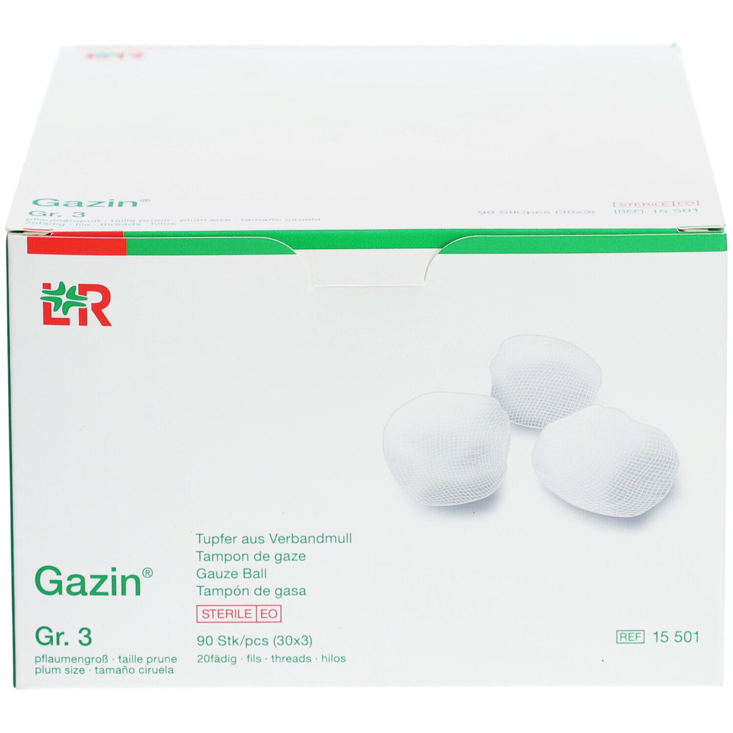 Gazin® Tupfer pflaumengroß steril Gr. 3