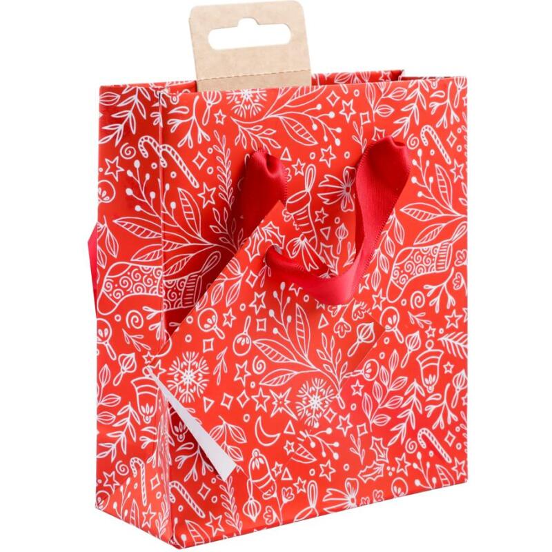 Premium sac petit rouge & blanc 12x4,5x13,5 cm - Rouge