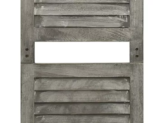 Cloison de séparation 5 panneaux Gris 179x166 cm Bois solide