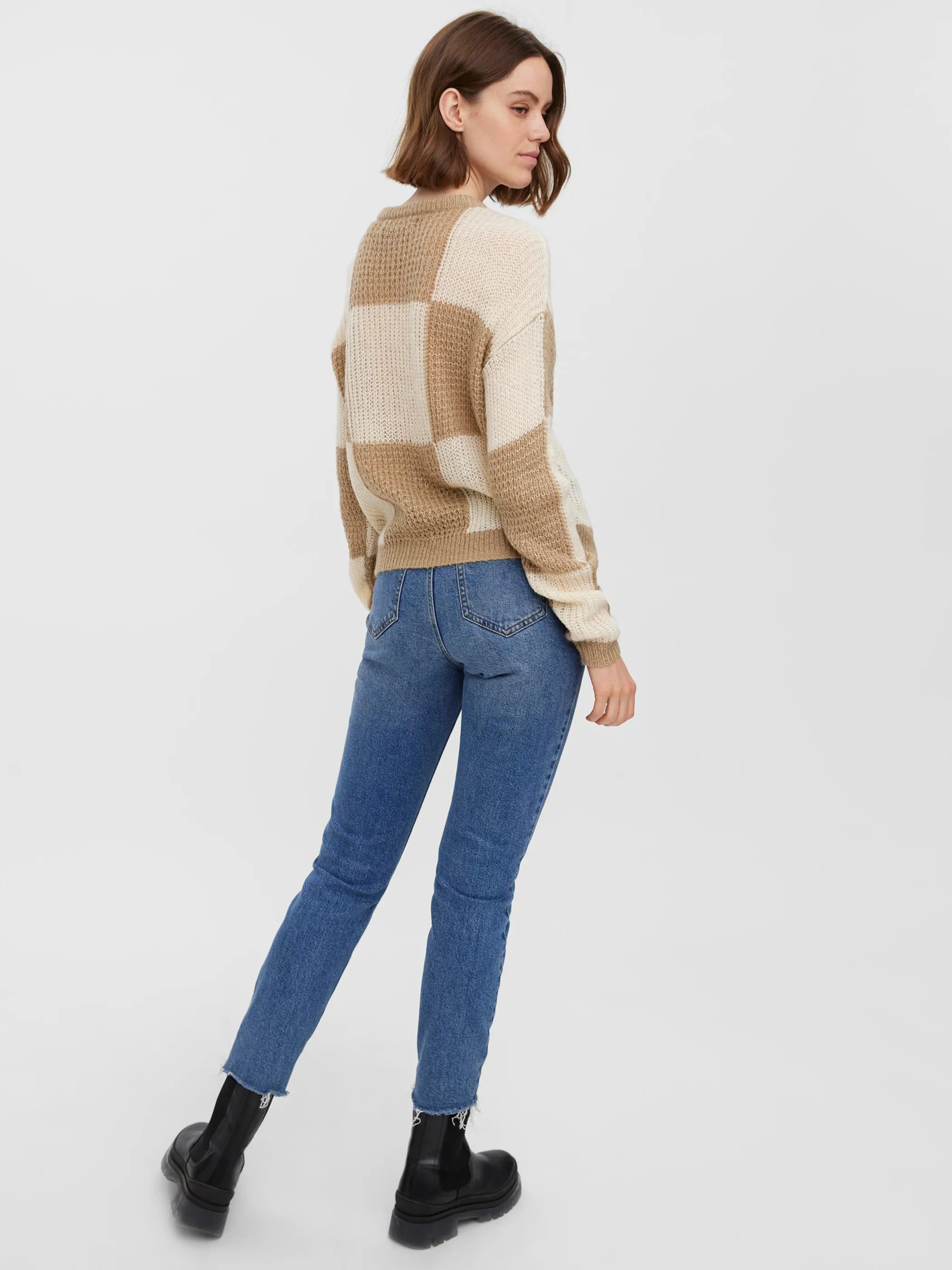 Vero Moda VMTAKA LS O-NECK CHEC Strickpullover