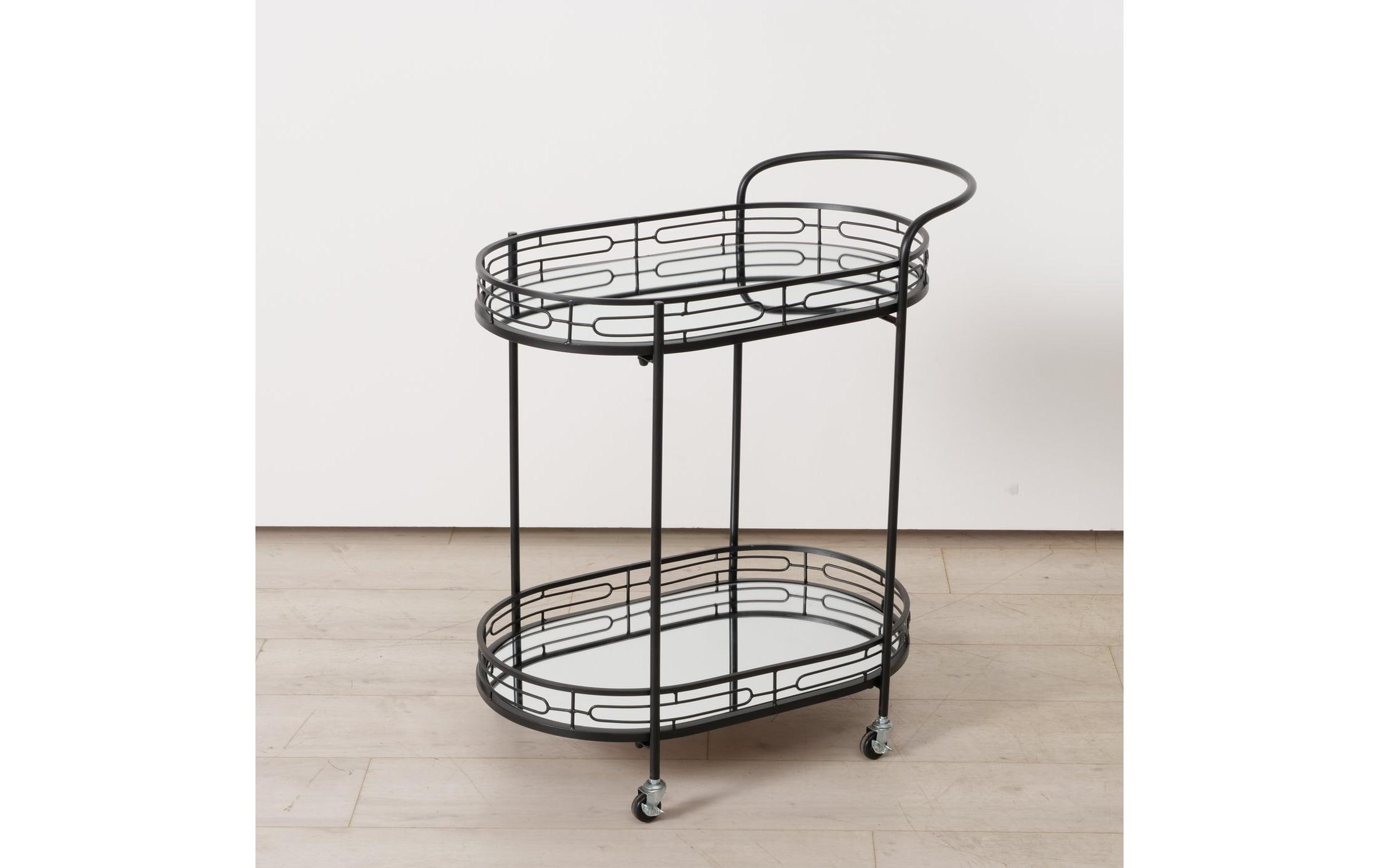 Servierwagen Thilo 71 x 42 x 78 cm, Schwarz<br>Tabletttisch