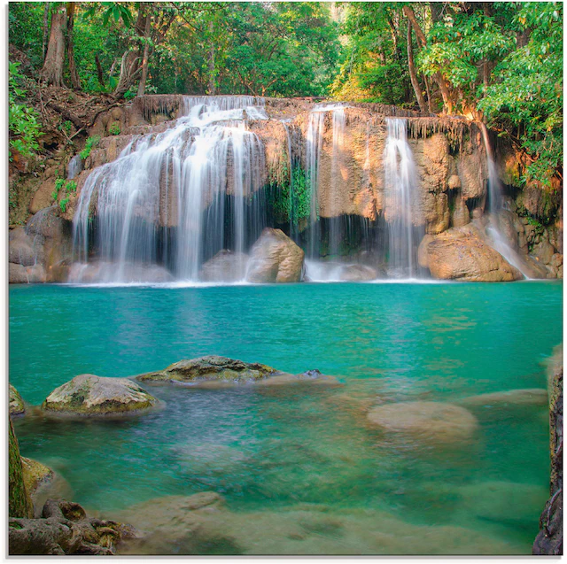Artland Glasbild »Wasserfall im Wald National Park« Gewässer 1 Stk. tlg. in verschiedenen Grössen