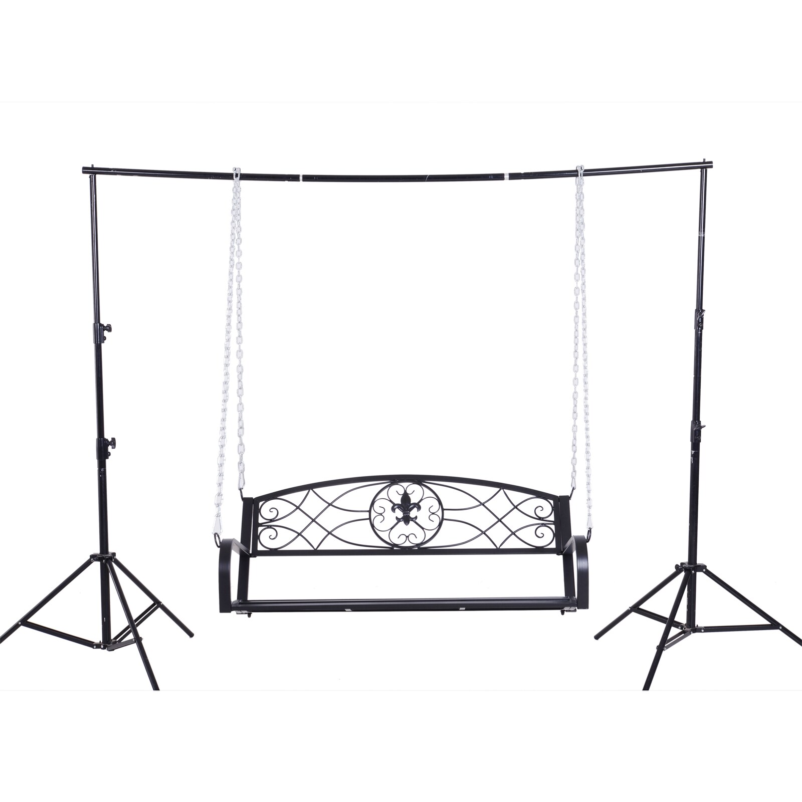 Outsunny Hängebank schwarz 132 x 63 x 58 cm (LxBxH)