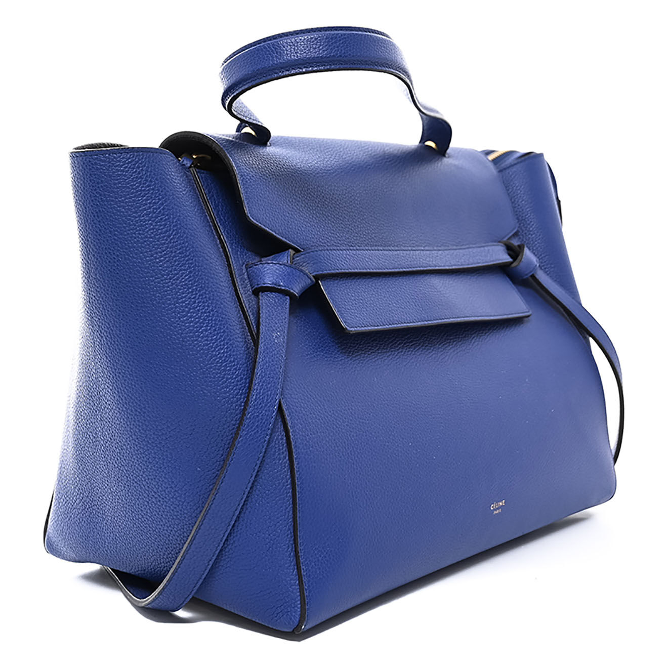 Celine Sac à main Belt en Cuir bleu - Très bon état - L.31 cm