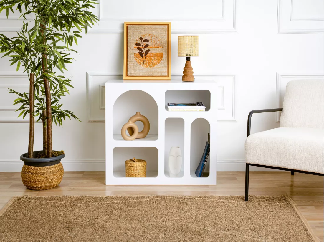 Console avec 5 niches - Blanc - LUELA