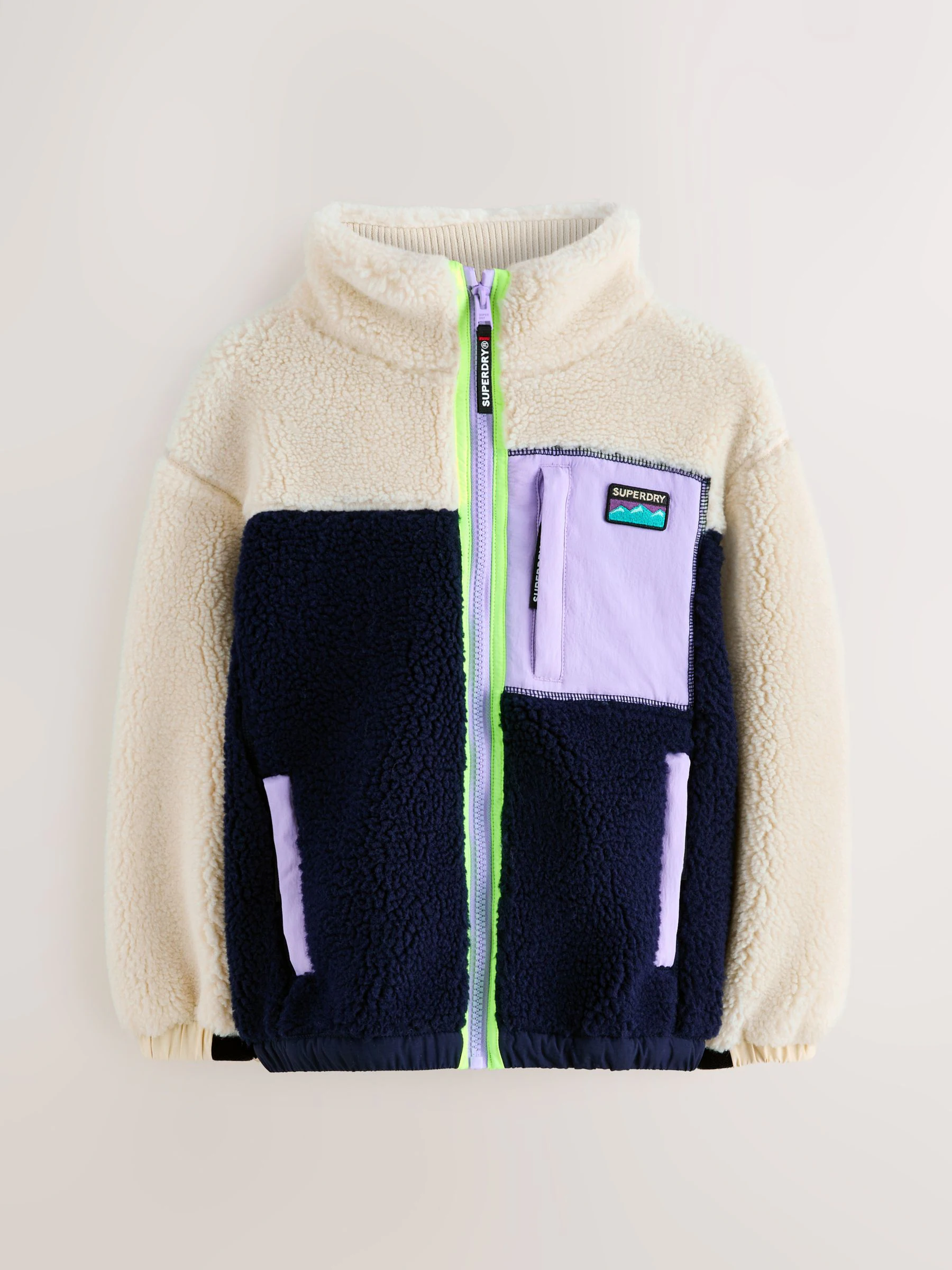 Paars - Superdry - Jack met rits en borgvoering