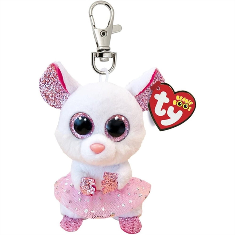 Beanie Boos Nina - White Ballerina Mus Nøglering
