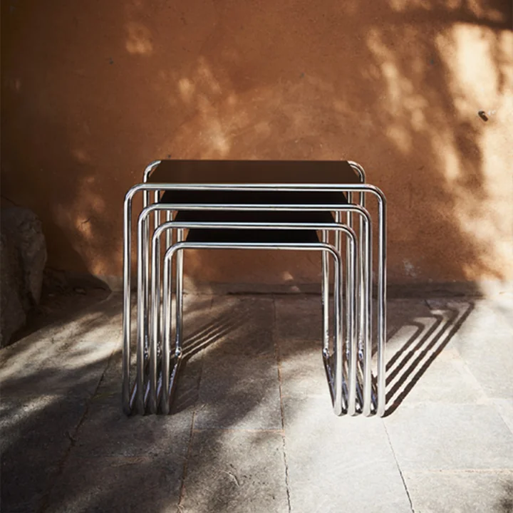 Thonet - B 9 a Satztisch, Chrom / tiefschwarz (RAL 9005)