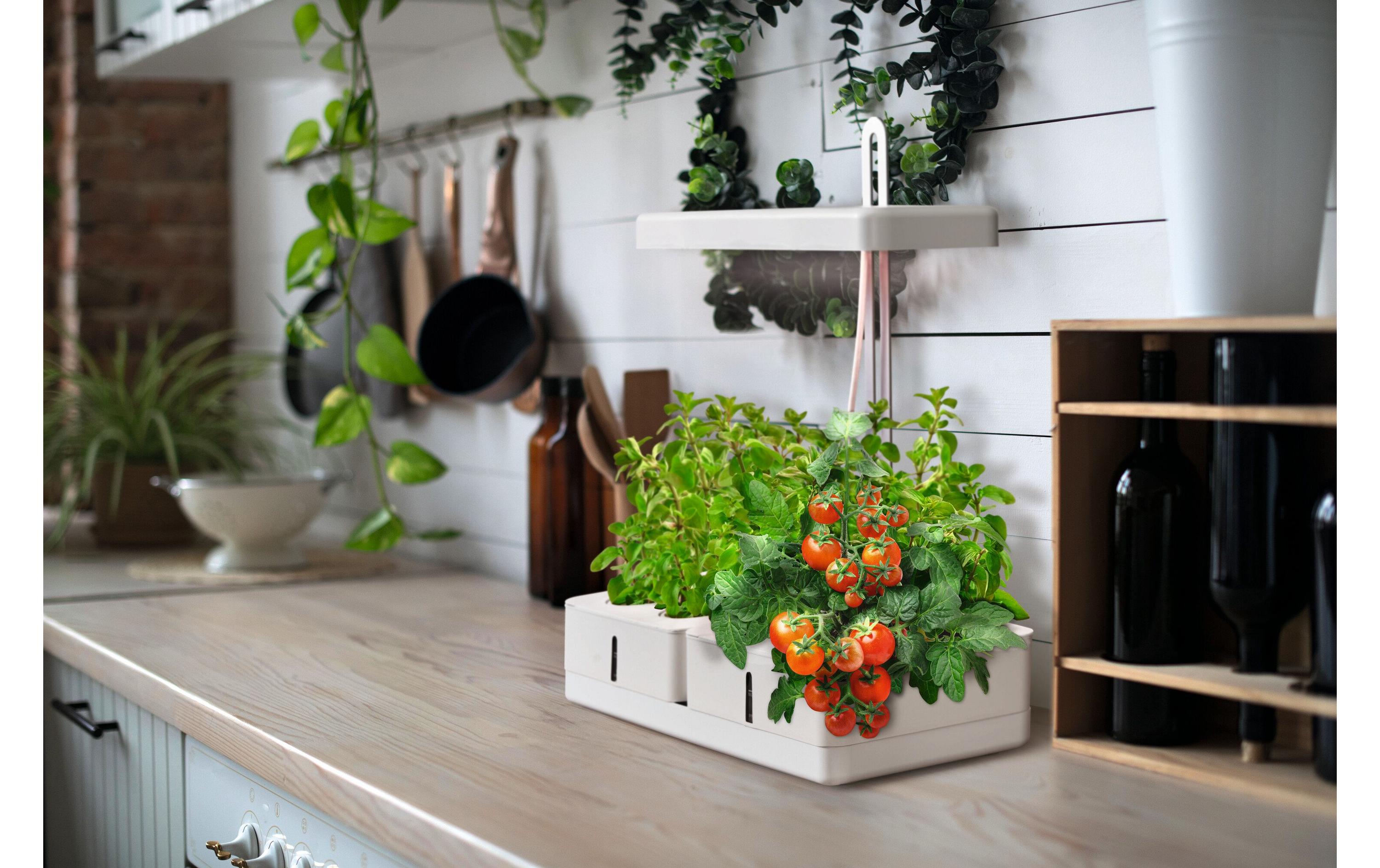 Indoor Garden Kit 450 WT, WeissLED Pflanzenlicht mit zwei Pflanzbehältern